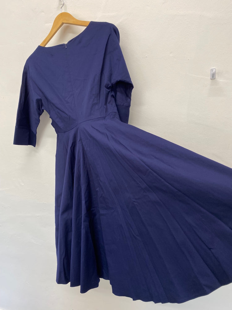 Amazing Phase Eight Taylor Tie Dress UK10 Navy blue new HL149