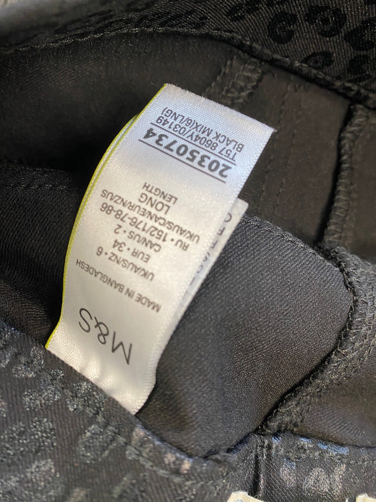 Amazing Marks & Spencers Animal Print metallic Jeggings UK6 Black HT149