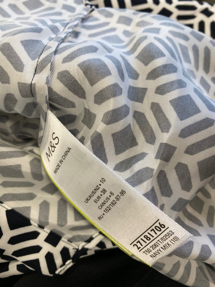 Amazing Autograph abstract Blouse New UK10 Black Monochrome HT149