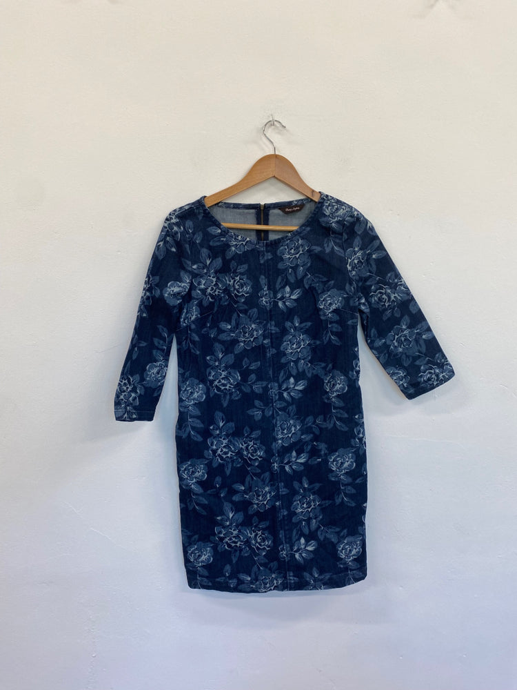 Amazing Phase Eight flora denim shirt Dress Uk8 Blue Western vibes HT149