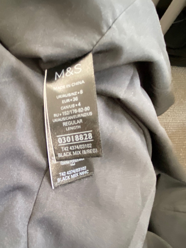 Amazing Marks & Spencers spotted pleated Midi Skirt Uk8 Black & white HT149