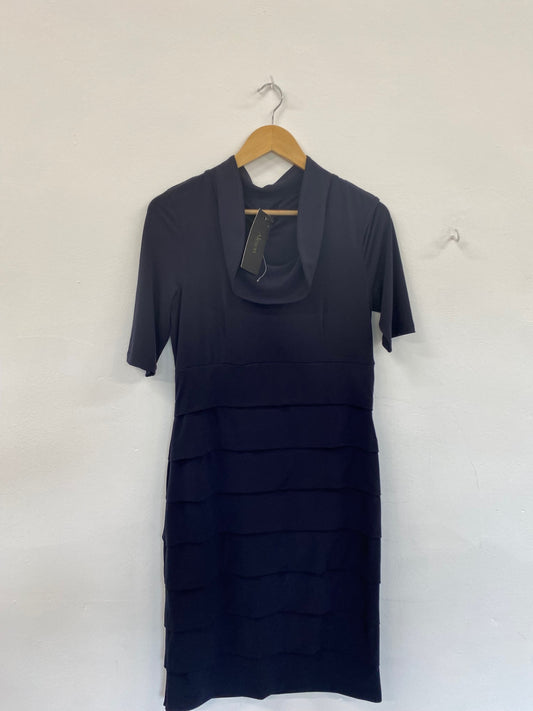 Amazing Alexon formal party Dress UK10 Navy blue Tiered HT149