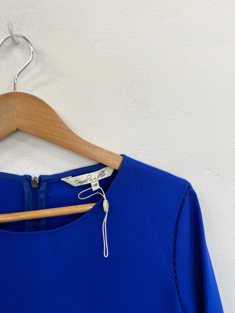 Amazing Damsel in a dress Dress UK10 Cobalt Blue Broderie detail HL149