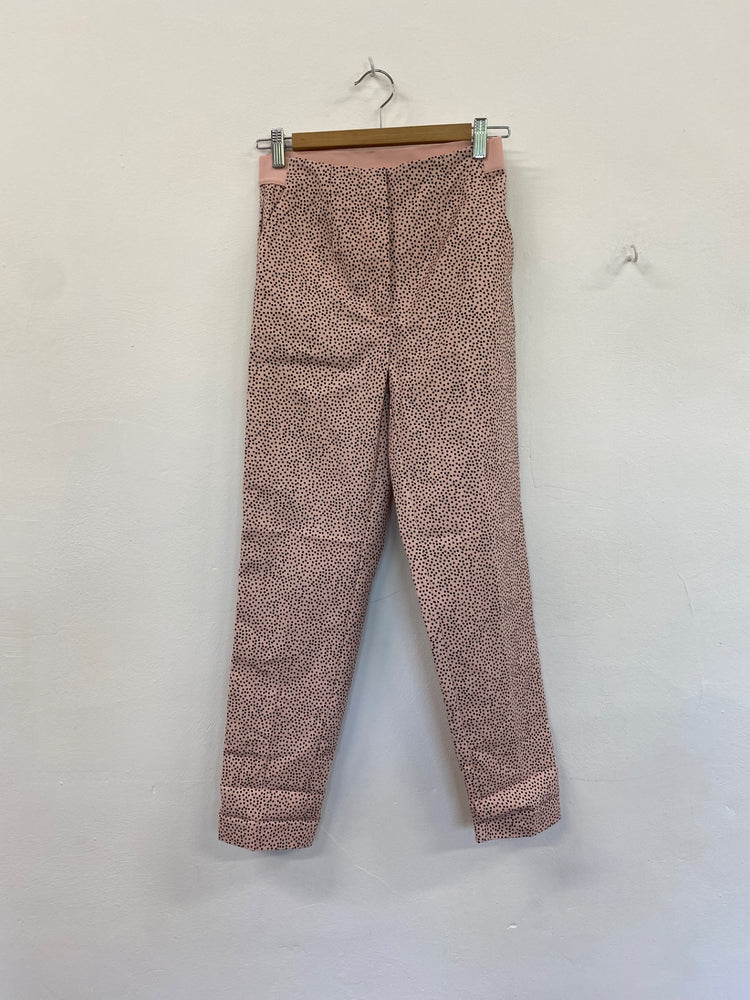 Amazing Marks & Spencers Trousers Uk8 Rose Pink Black polka dots HT149