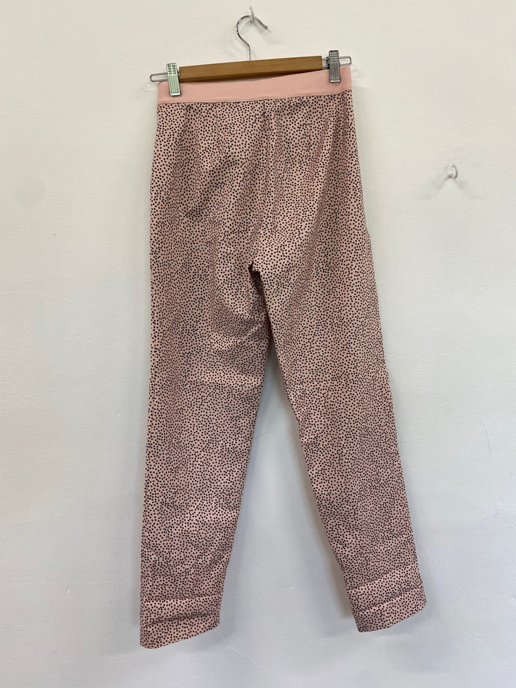Amazing Marks & Spencers Trousers Uk8 Rose Pink Black polka dots HT149