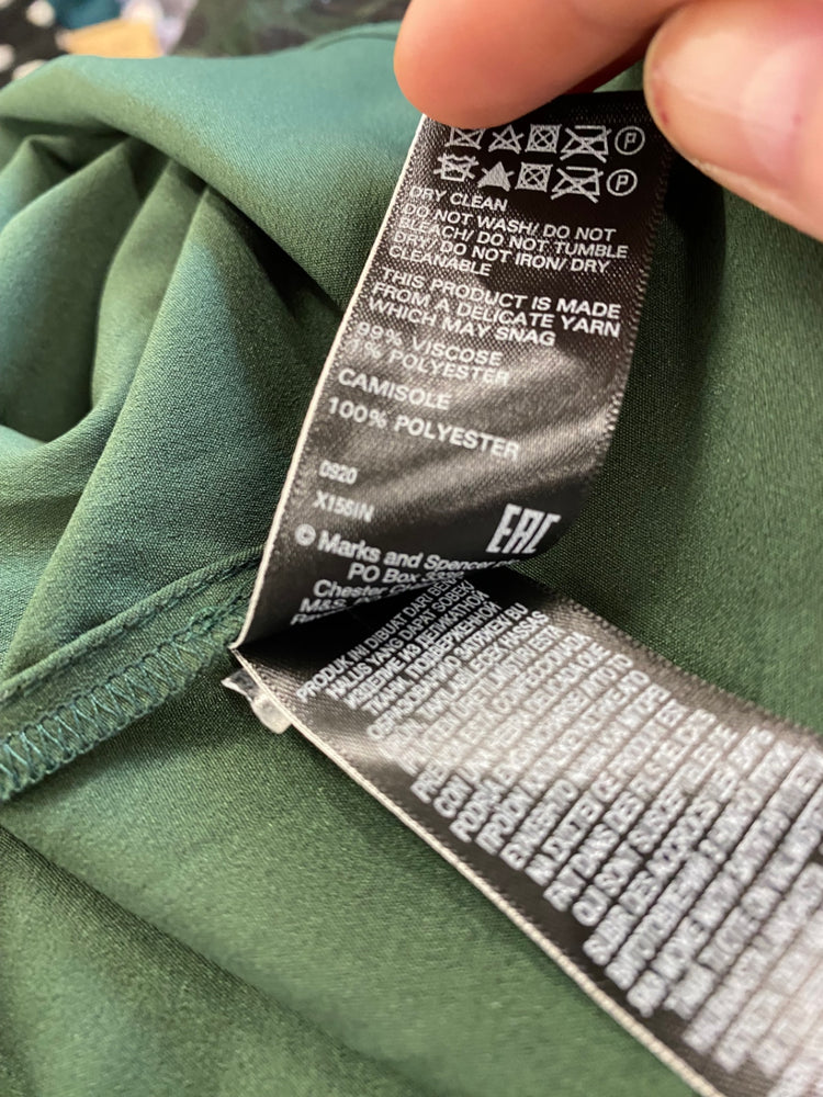 Amazing M&S Collection Dress UK8 Forest Green Metallic overlay HT149