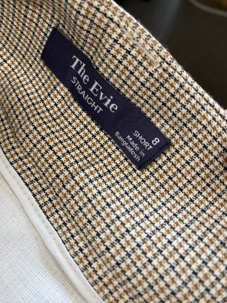 Amazing M&S The Evie Trousers Uk8 Beige Tweed 7/8th rise HT149