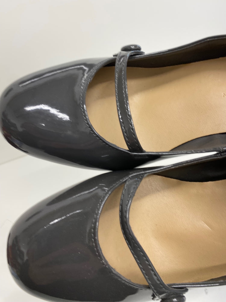 Amazing M&S Collection Mary Jane Court Shoes UK5 Grey Patent HL149