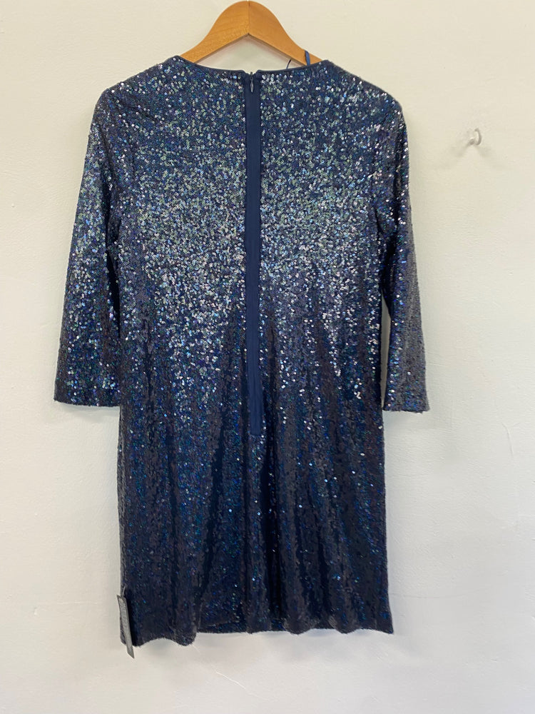 Amazing Marks & Spencers sequin Dress UK10 Navy Blue HT129