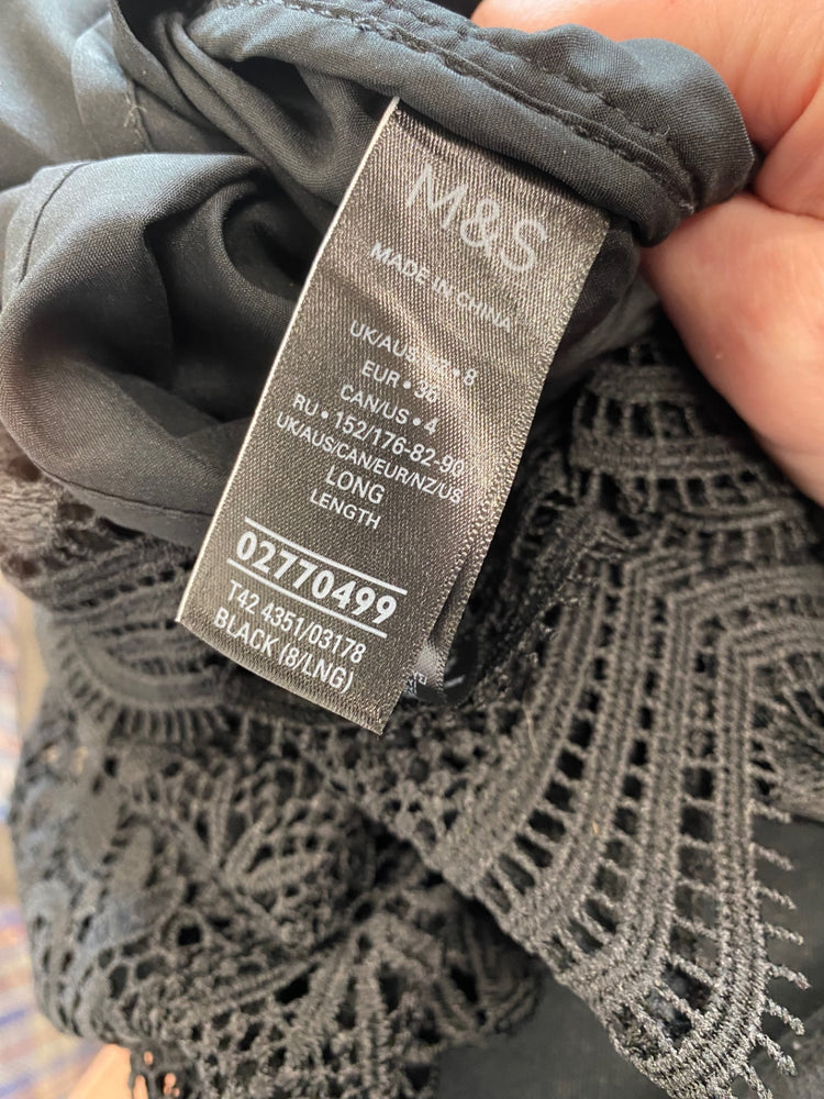 Amazing M&S Collection formal Occasion Dress UK8 Black Classic timeless HT149