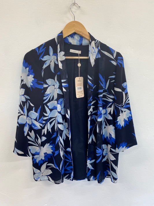 Amazing occasion event Jacques Vert Open front blazer Jacket UK S Navy floral HL149