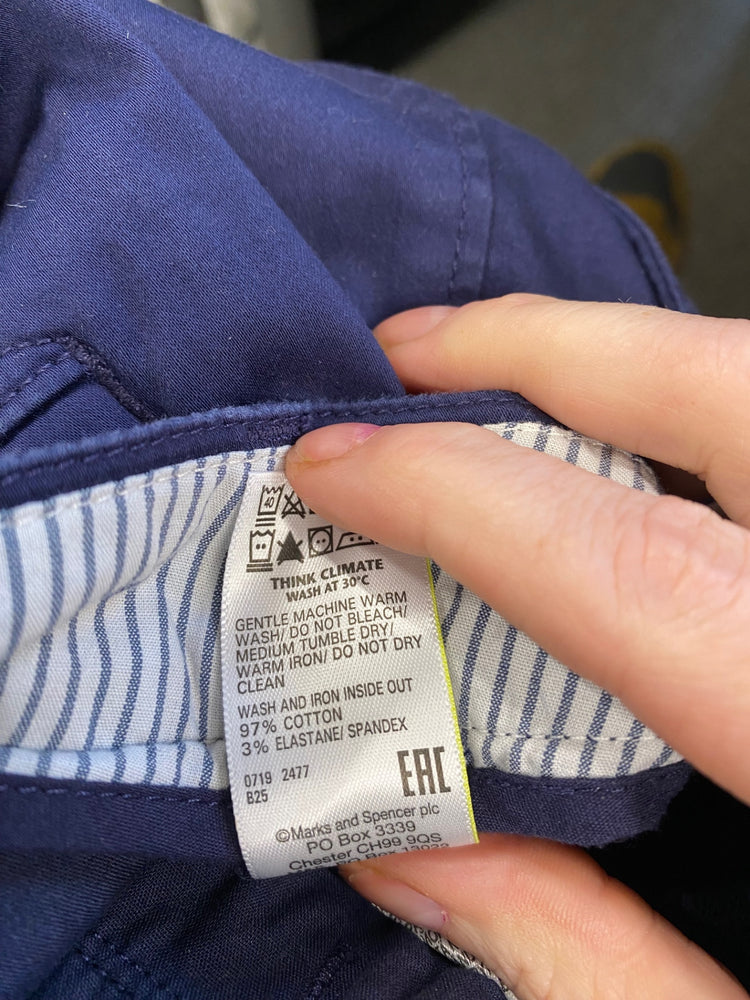 Amazing Marks & Spencers Cropped trousers Uk8 Navy Blue per Una Classic HT149