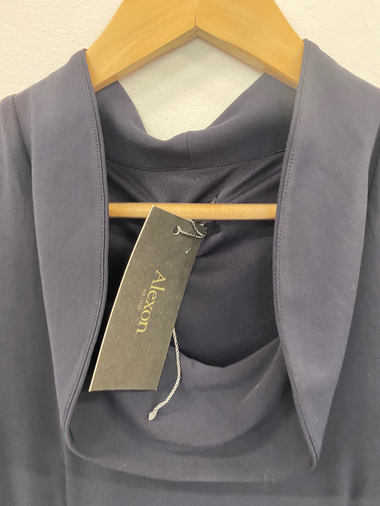 Amazing Alexon formal party Dress UK10 Navy blue Tiered HT149