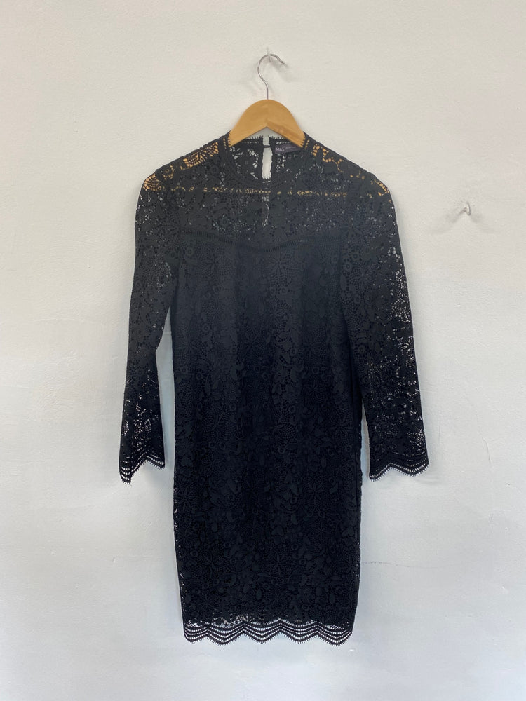 Amazing M&S Collection formal Occasion Dress UK8 Black Classic timeless HT149