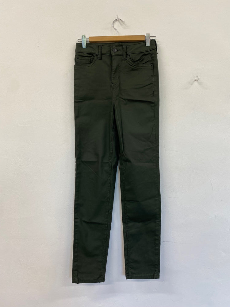 Amazing Marks & Spencers straight Jeans Uk8 Green Coated HT149