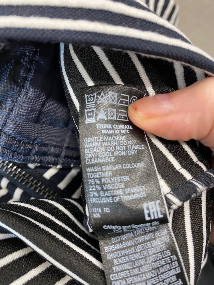 Amazing M&S Collection Jacket UK8 Navy white striped HL149