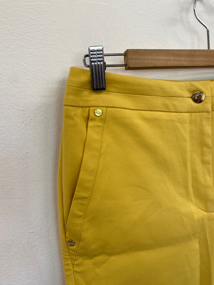 Amazing Marks & Spencers Cropped trousers Uk8 Yellow Per Una classics HT149