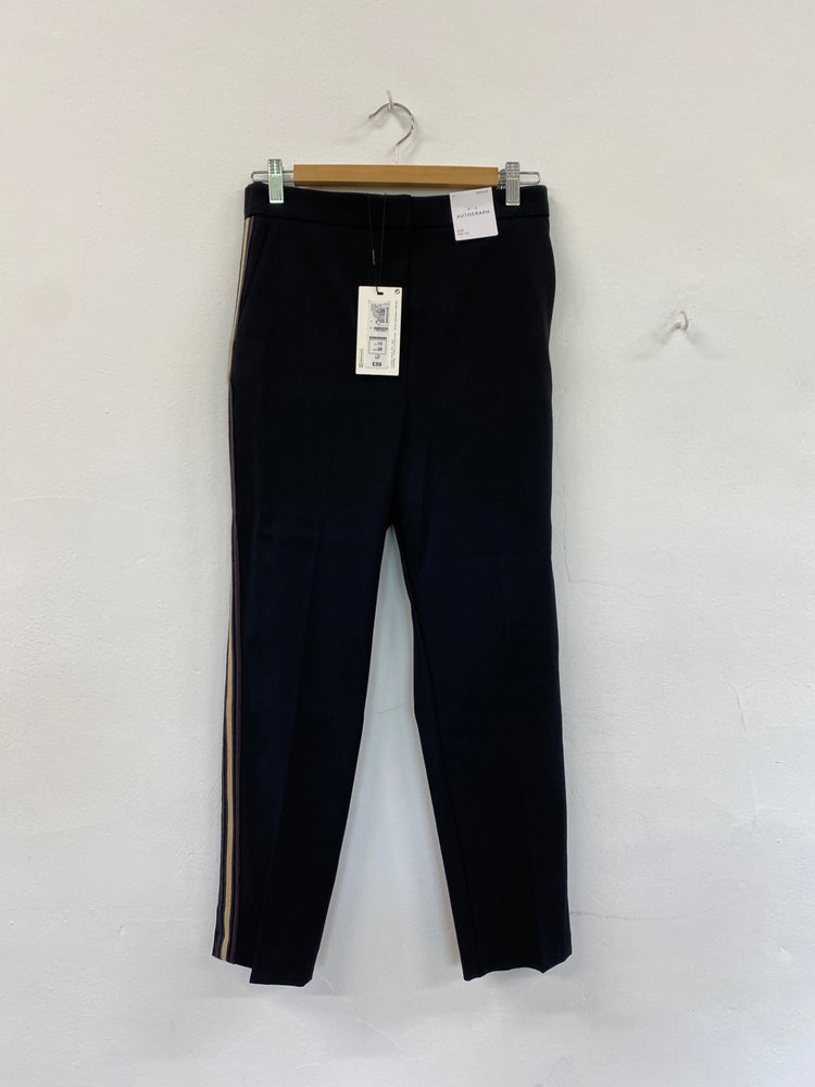 Amazing Autograph Trousers with side stripe slim high rise UK10 Black HT149