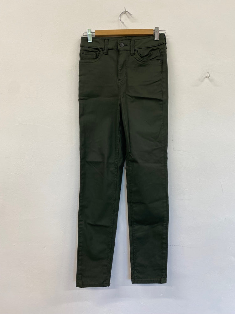 Amazing Marks & Spencers straight Jeans Uk8 Green Coated HT149