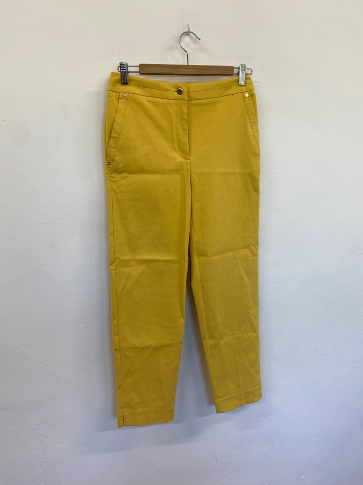 Amazing Marks & Spencers Cropped trousers Uk8 Yellow Per Una classics HT149