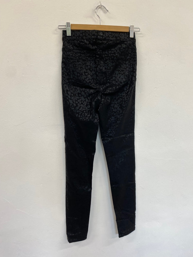Amazing Marks & Spencers Animal Print metallic Jeggings UK6 Black HT149