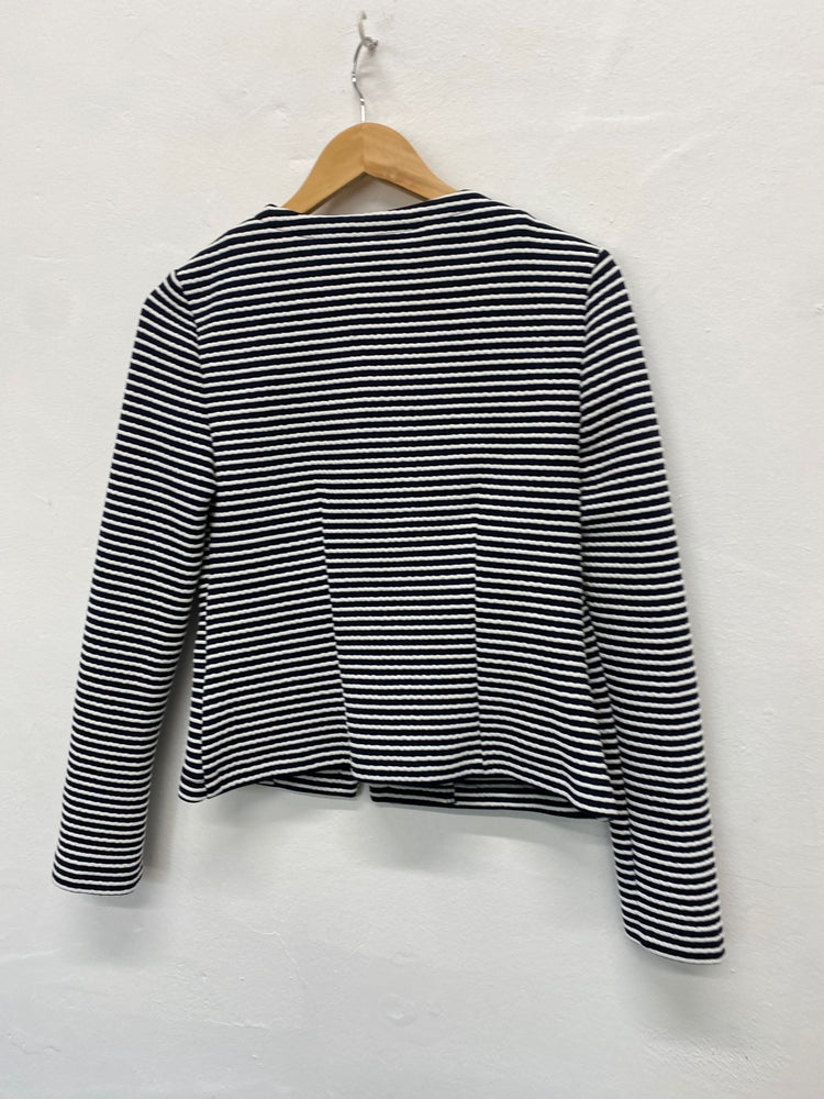 Amazing M&S Collection Jacket UK8 Navy white striped HL149