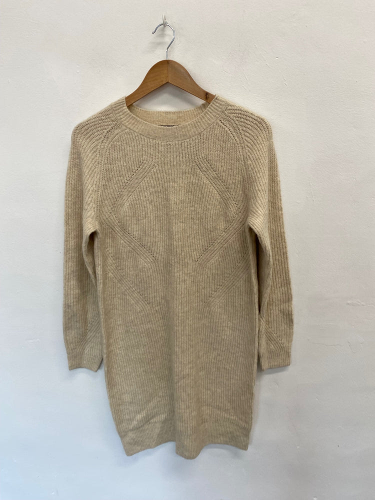 Amazing Marks & Spencers Jumper Dress UK S Beige longline jumper HT159