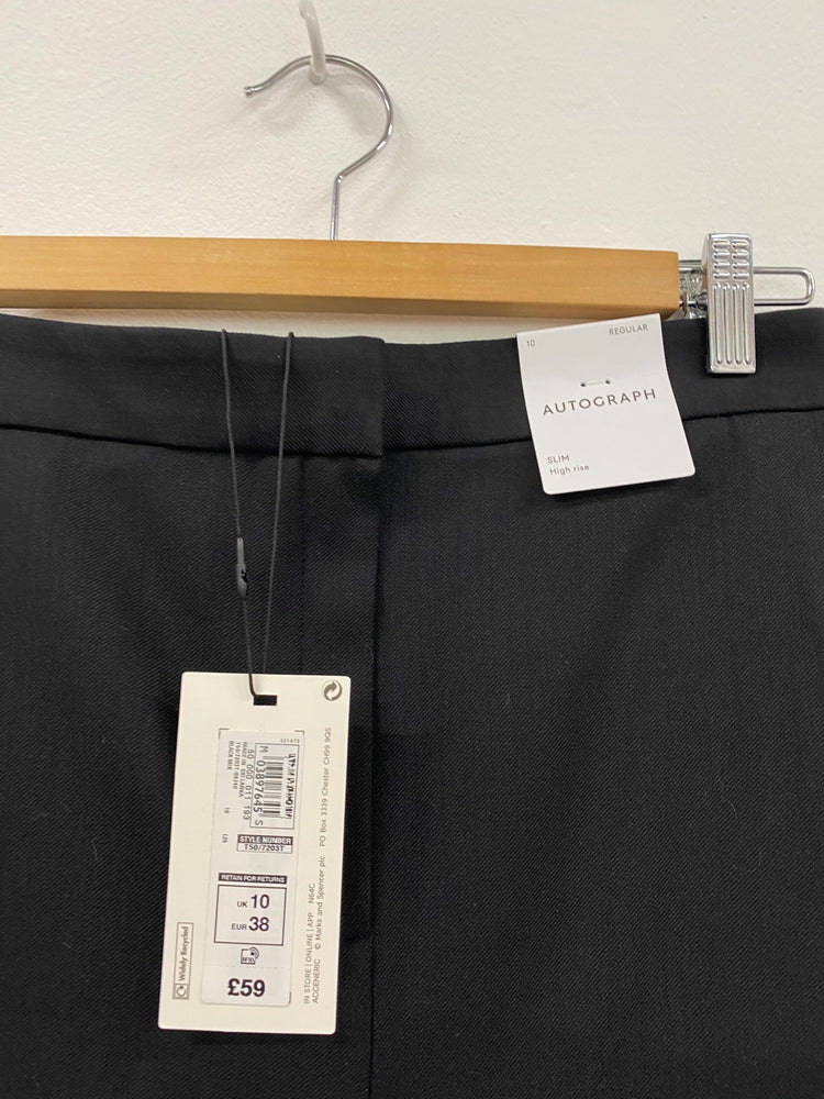 Amazing Autograph Trousers with side stripe slim high rise UK10 Black HT149