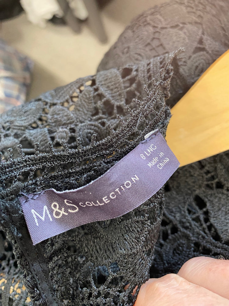 Amazing M&S Collection formal Occasion Dress UK8 Black Classic timeless HT149