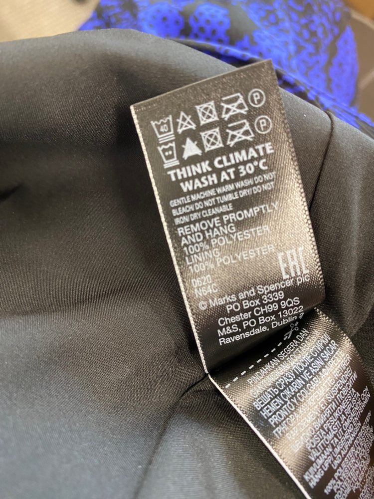 Amazing M&S Collection pleated midi Skirt Uk8 Blue & Black HT149