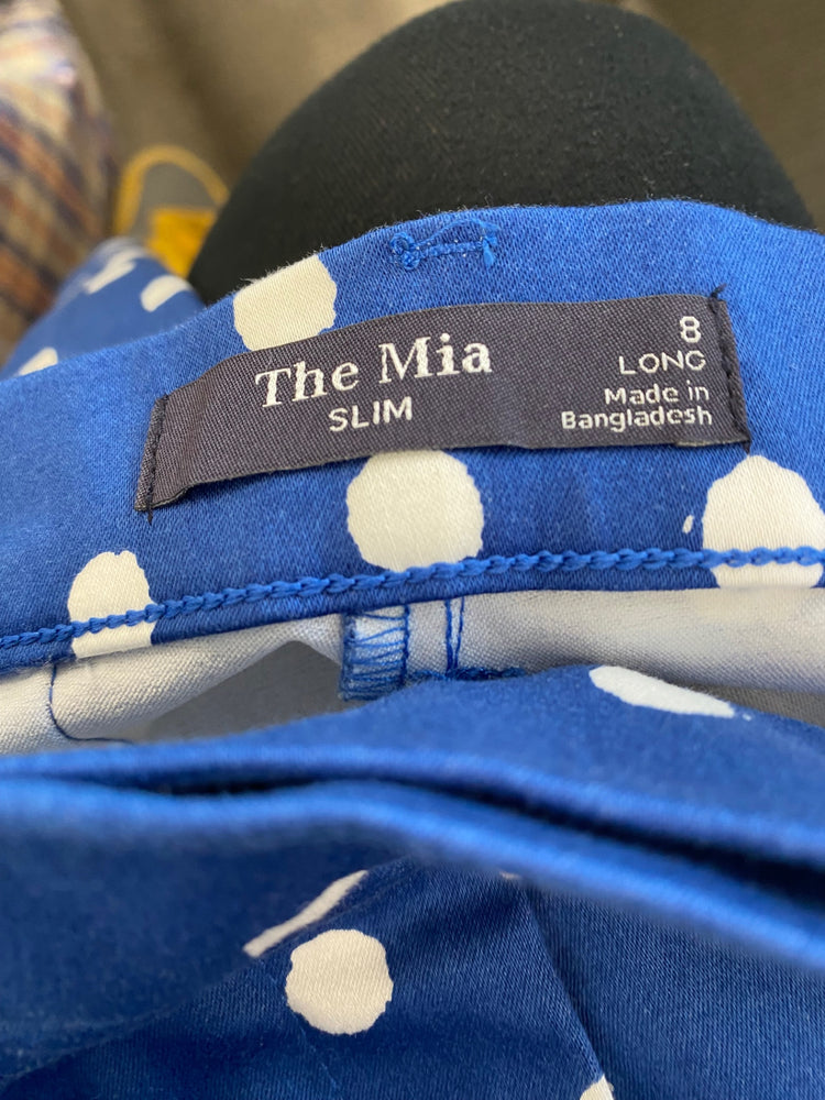 Amazing Marks & Spencers spotty cropped Trousers Uk8 Long Blue Classic HT149