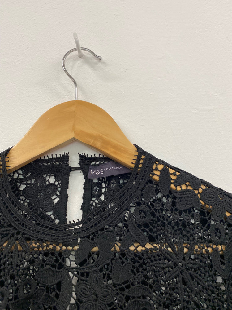 Amazing M&S Collection formal Occasion Dress UK8 Black Classic timeless HT149