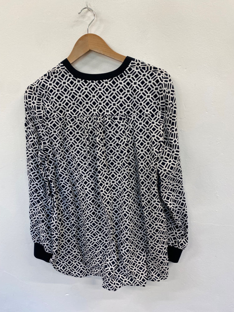 Amazing Autograph abstract Blouse New UK10 Black Monochrome HT149