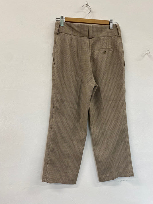 Amazing M&S The Evie Trousers Uk8 Beige Tweed 7/8th rise HT149