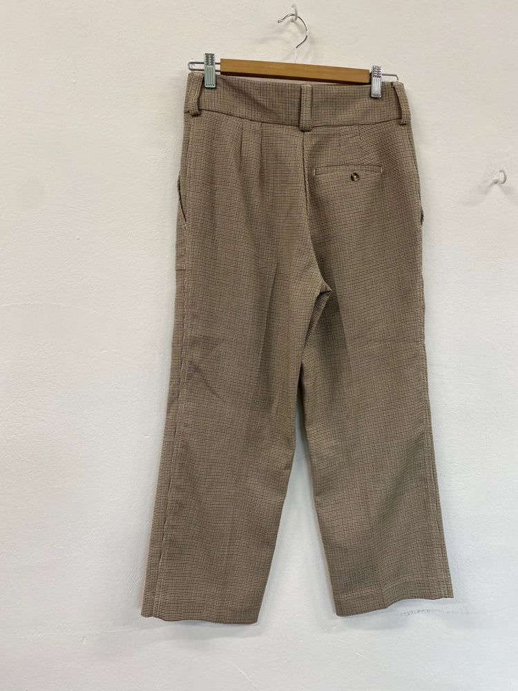 Amazing M&S The Evie Trousers Uk8 Beige Tweed 7/8th rise HT149