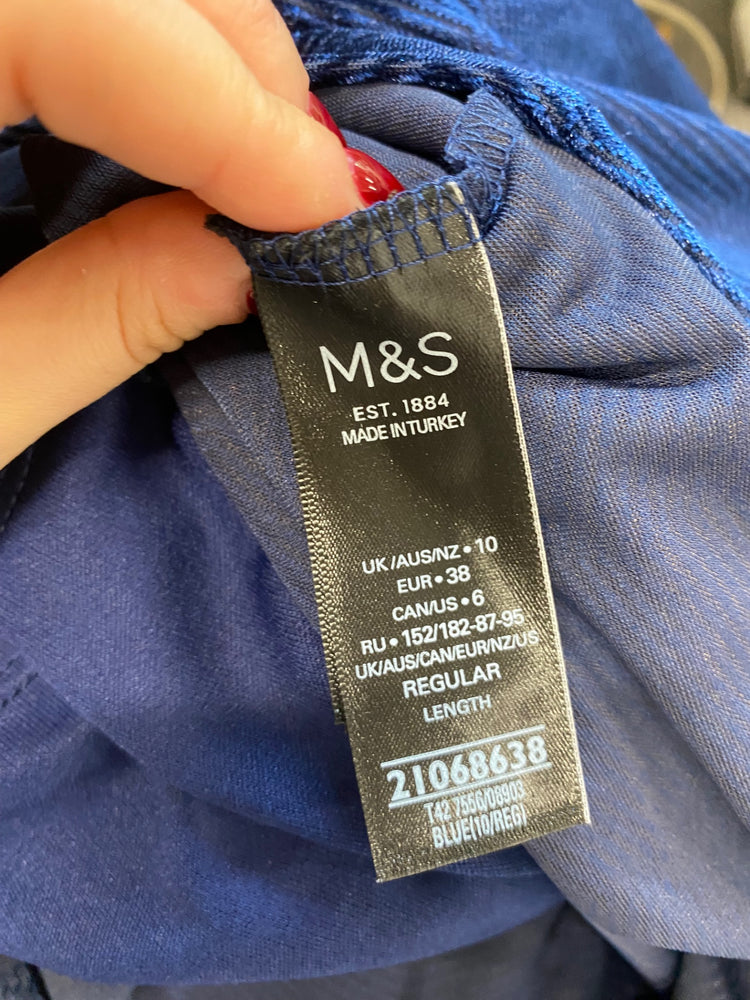 Amazing M&S Dress UK10 royal blue velvet formal HT149