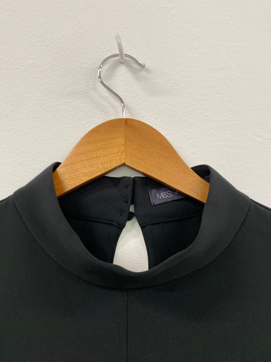 Amazing Marks & Spencers oriental Dress UK8 Black Midi HT149