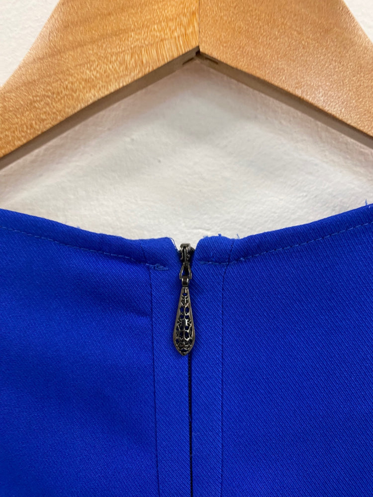 Amazing Damsel in a dress Dress UK10 Cobalt Blue Broderie detail HL149