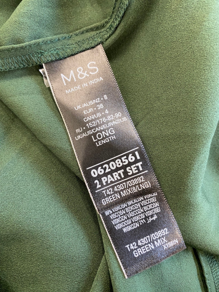 Amazing M&S Collection Dress UK8 Forest Green Metallic overlay HT149