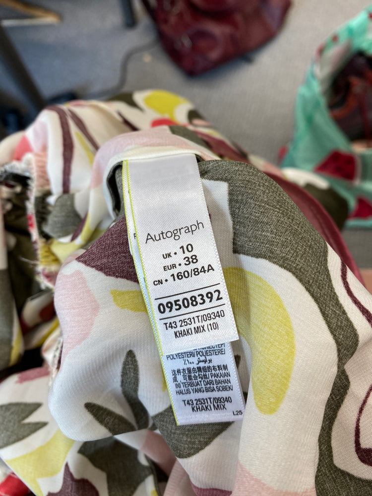 Amazing Autograph kimono belted Blouse UK10 Multicolour Oriental vibe HL149