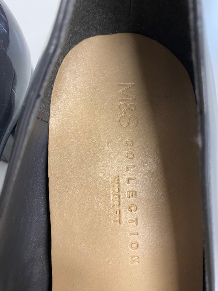 Amazing M&S Collection Mary Jane Court Shoes UK5 Grey Patent HL149