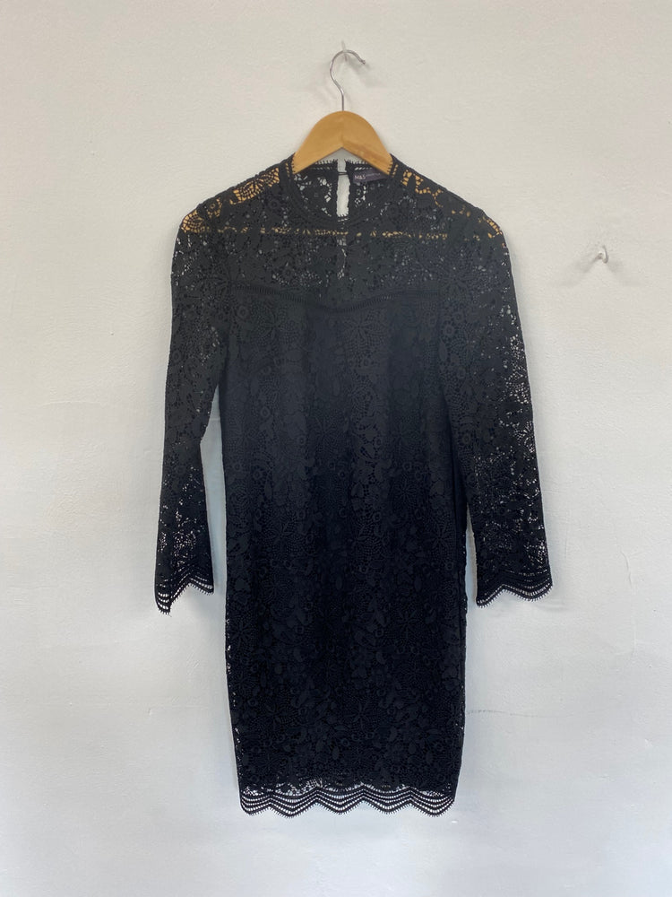 Amazing M&S Collection formal Occasion Dress UK8 Black Classic timeless HT149