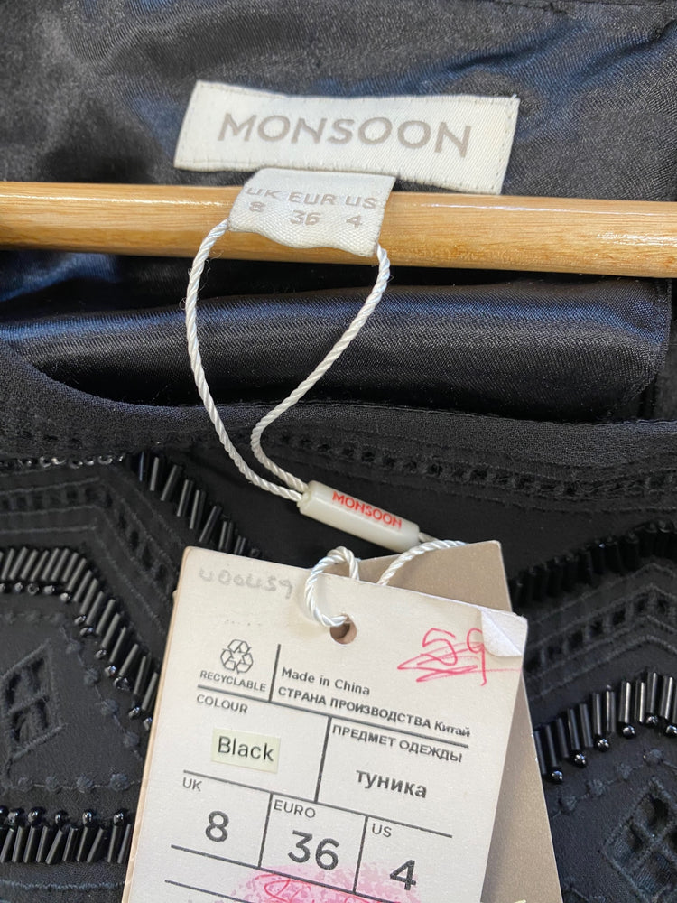 Amazing Monsoon flapper 1920’s evening party occasion dress Uk8 Black New HT149