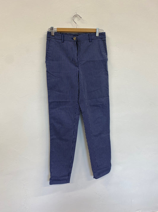 Amazing Marks & Spencers striped Trousers UK6 Long Navy HT149