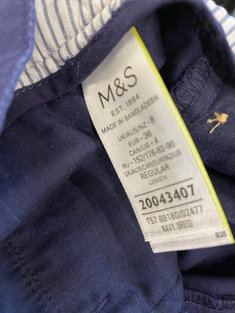 Amazing Marks & Spencers Cropped trousers Uk8 Navy Blue per Una Classic HT149