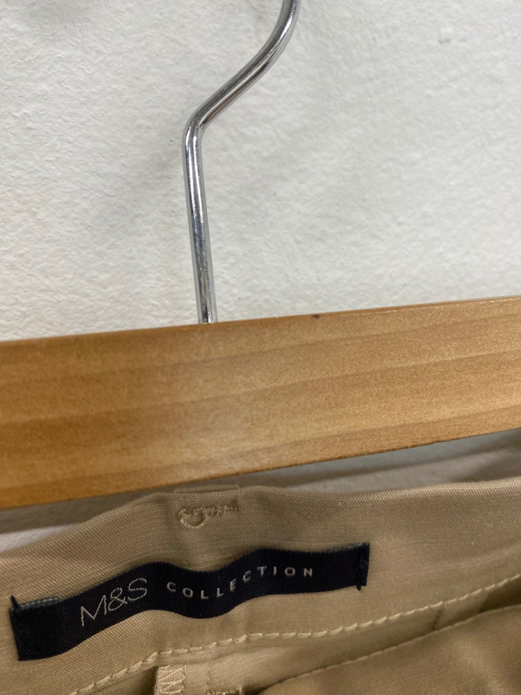 Amazing Marks & Spencers cropped peg Trousers Uk8 coffee classic HT149