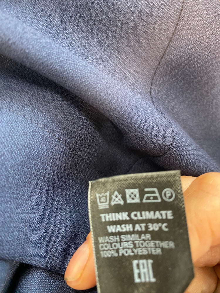 Fabulous M&S Tailored High Rise Tapered trousers UK10 Navy Belted HT149