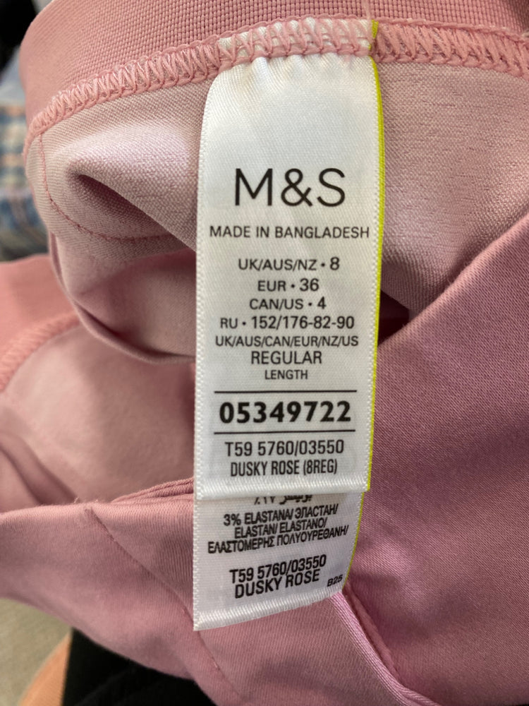 Amazing Marks & Spencers Cropped trousers UK8 Pink rose Classic The Mia HT149