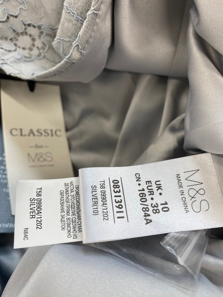 Amazing Marks & Spencers longline Weddings Occasion Formal Coat UK10 Grey blue HT149