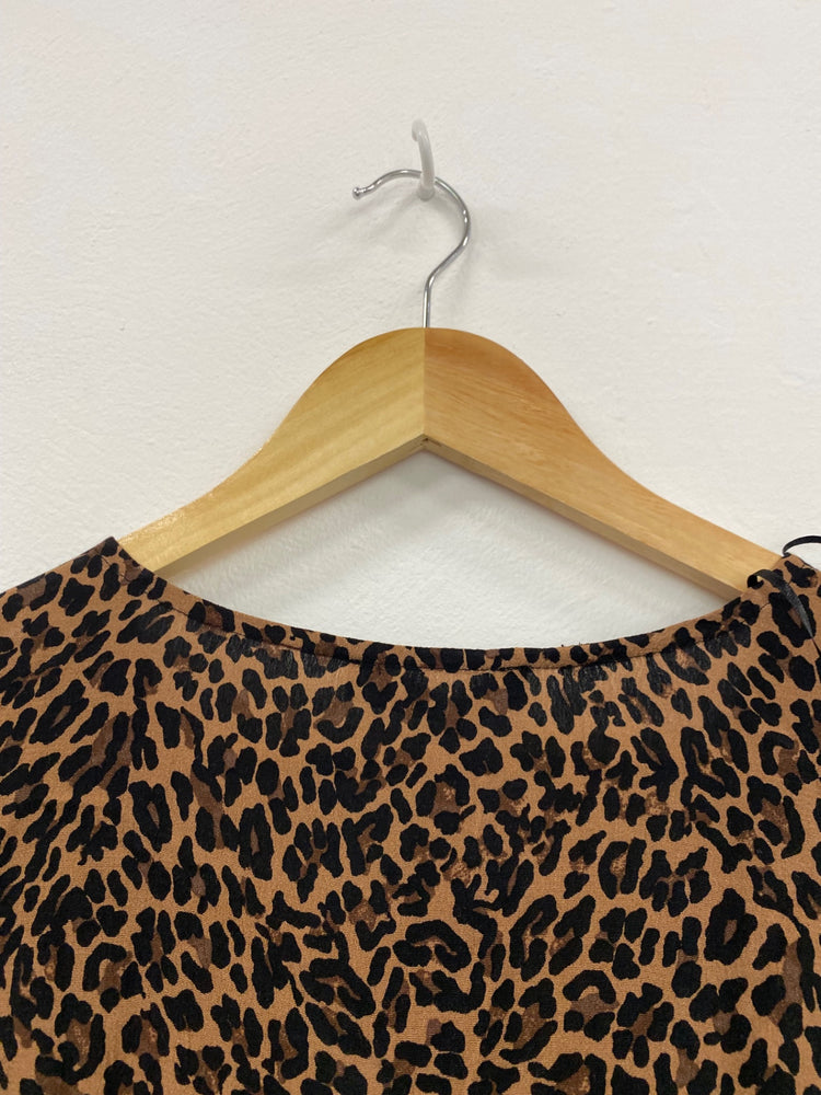 Fabulous M&S Tea Dress leopard print UK8 lightweight Midaxi HT149